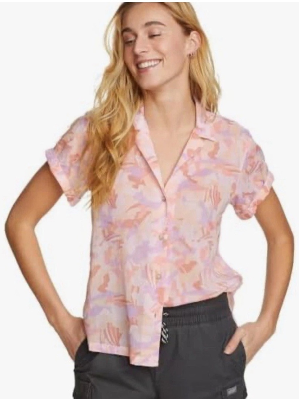 Eddie Bauer Women’s shirt sleeve  Packable Camp Shirt pink, Orange  Purple NWT
